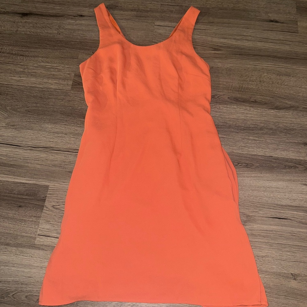 Danna Morgan Elegant Orange Sleeveless Dress